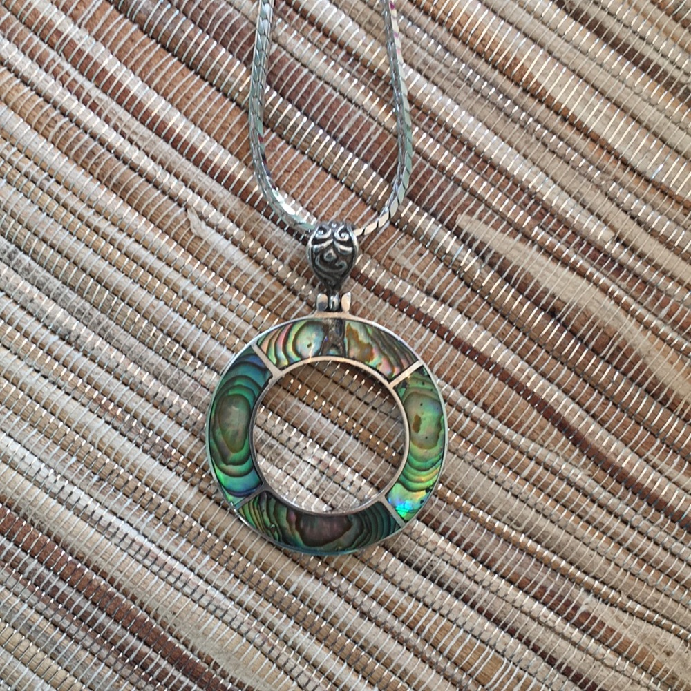 Abalone sterling silver pendant